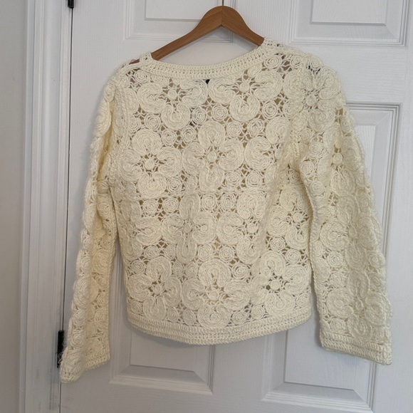 Women's Cream Crochet Sweater Zara - Picture 4 of 4